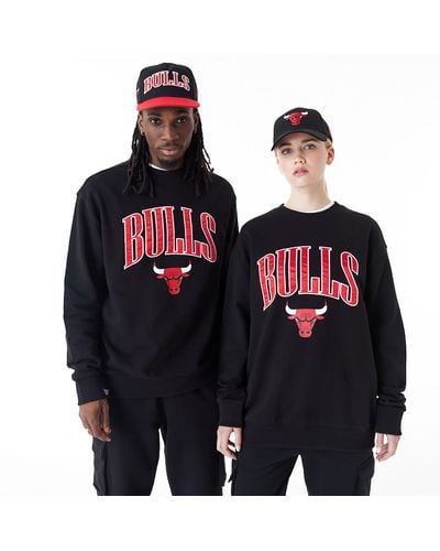 KTZ Chicago Bulls Nba Arch Graphic Oversized Crew Neck Sweatshirt - Red