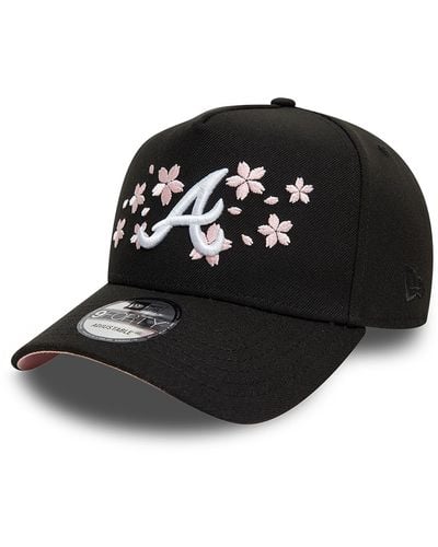 KTZ Atlanta Braves Cherry Blossom 9forty A-frame Adjustable Cap - Black