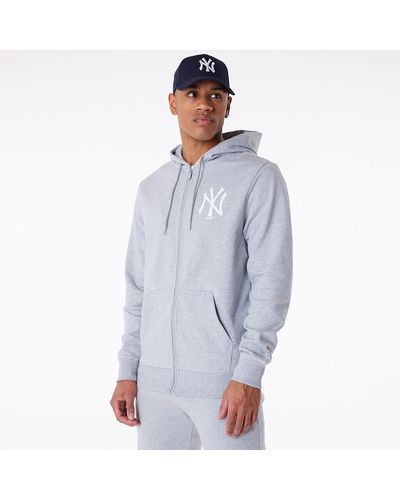 KTZ New York Yankees Mlb Essential Full Zip Hoodie - Blue