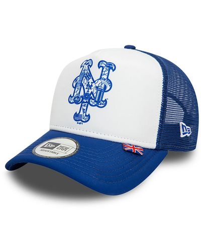 KTZ New York Mets Mlb London Series 2024 9forty A-frame Trucker Cap - Blue