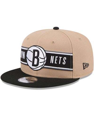 KTZ Brooklyn Nets Nba 2024 Draft Beige 9fifty Snapback Cap - Black