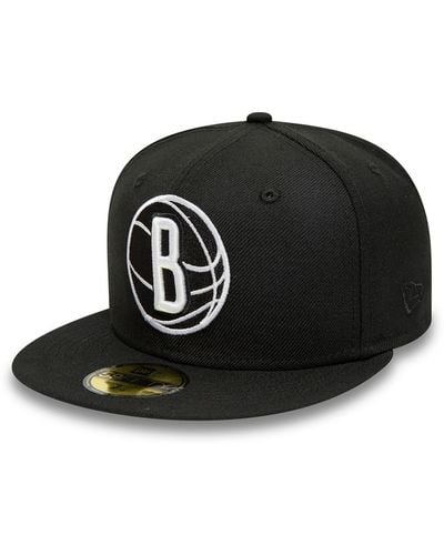 KTZ Brooklyn Nets Logo Nba Borough Of Neighbourhoods 59fifty Fitted Cap - Black