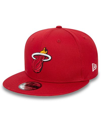 KTZ Miami Heat Nba Rear Logo Dark 9fifty Snapback Cap - Red