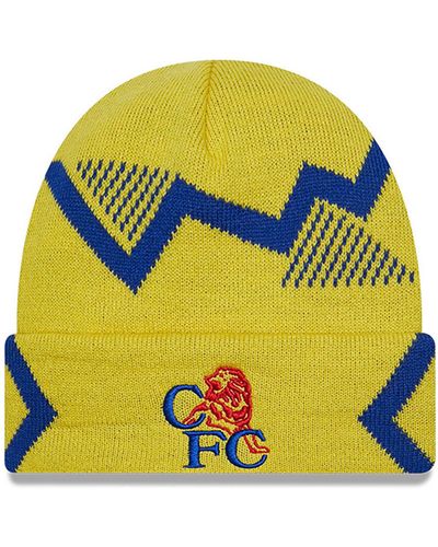 KTZ Chelsea Fc 1992 Lion Cuff Knit Beanie Hat - Yellow