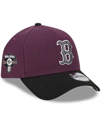 KTZ Boston Red Sox Two-tone Dark 9forty A-frame Adjustable Cap - Purple