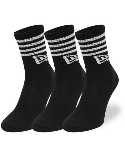 KTZ New Era Stripe 3 Pack Crew Socks - Black