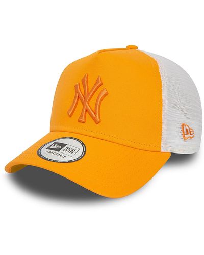 KTZ New York Yankees League Essential Papaya Smoothie Trucker Cap - Yellow