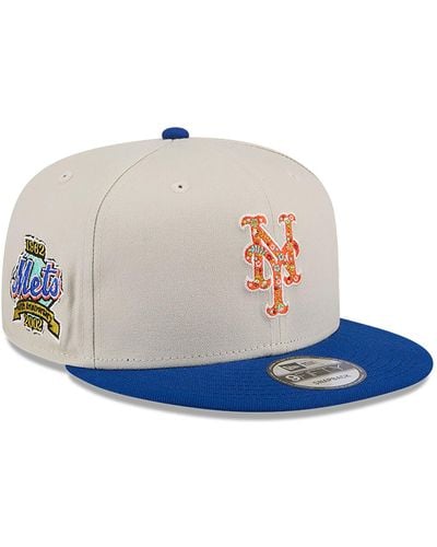 KTZ New York Mets Floral Fill Light Beige 9fifty Snapback Cap - Blue