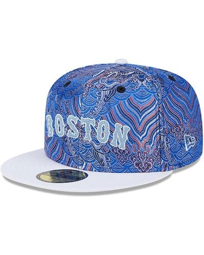 KTZ Boston Red Sox Wave Fill All Over Print 59fifty Fitted Cap - Blue