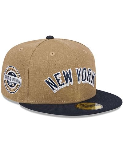 KTZ New York Yankees Canvas Crown Beige 59fifty Fitted Cap - Brown