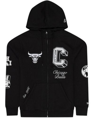 KTZ Chicago Bulls Ivy Sport Full Zip Hoodie - Black