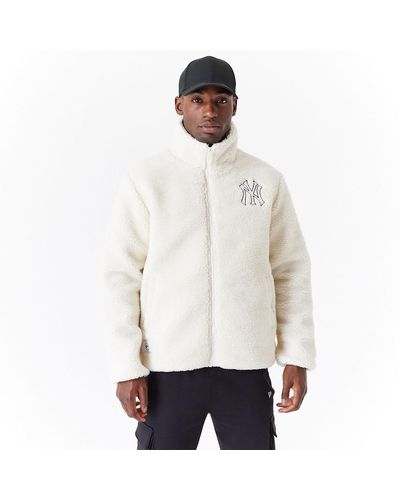 KTZ New York Yankees Mlb Sherpa Jacket - White