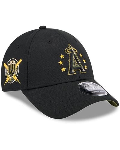 KTZ La Angels Mlb Armed Forces Day 2024 9forty Stretch Snap Cap - Black
