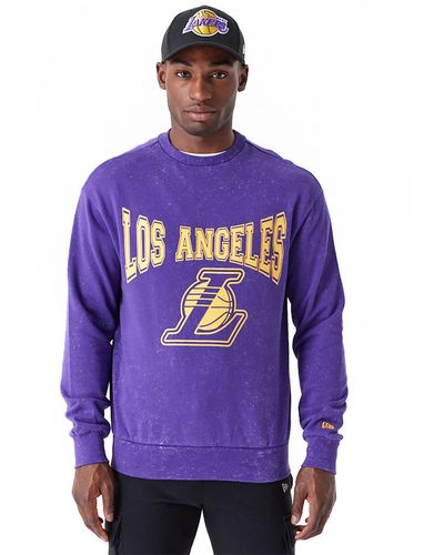 KTZ La Lakers Nba Washed Crew Neck Sweatshirt - Purple