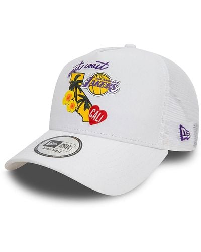 KTZ La Lakers Nba Team Logo A-frame Trucker Cap - White