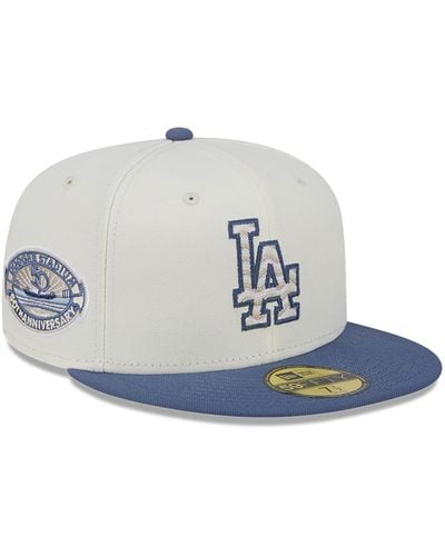 KTZ La Dodgers Wavy Chainstitch 59fifty Fitted Cap - Blue