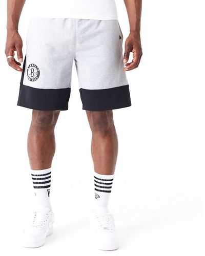 KTZ Brooklyn Nets Nba Colour Block Shorts - White