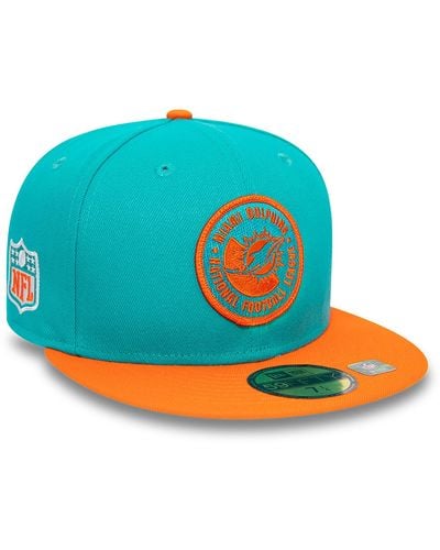 KTZ Miami Dolphins Nfl Sideline 2023 Turquoise 59fifty Fitted Cap - Blue