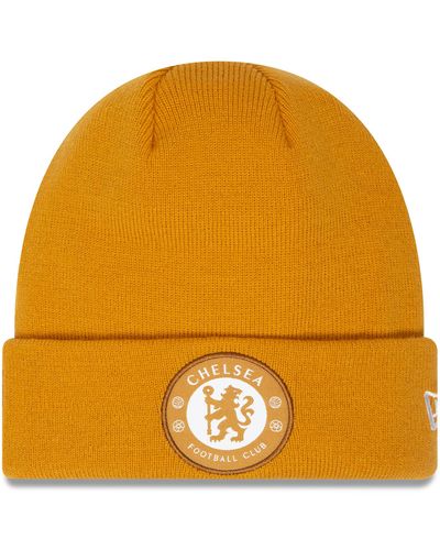 KTZ Chelsea Fc Seasonal Medium Cuff Knit Beanie Hat - Yellow