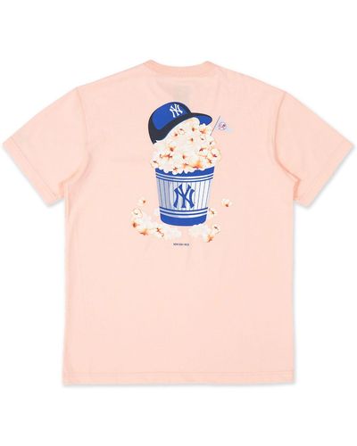 KTZ New York Yankees Mlb Popcorn Party Vibe Pastel T-shirt - Pink