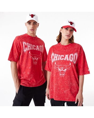 KTZ Chicago Bulls Nba Washed Oversized T-shirt - Red
