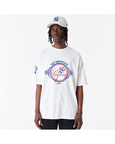 KTZ New York Yankees Mlb Anniversary Oversized T-shirt - White