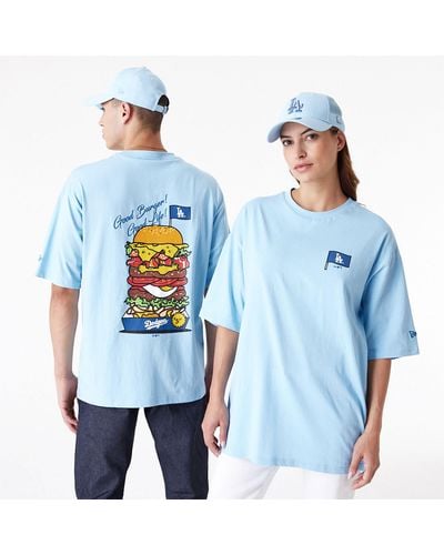 KTZ La Dodgers Mlb Burger Graphic Pastel Oversized T-shirt - Blue