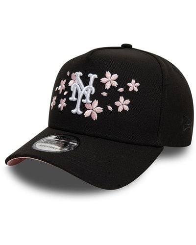 KTZ New York Mets Cherry Blossom 9forty A-frame Adjustable Cap - Black