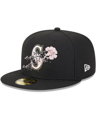 KTZ Seattle Mariners Dotted Floral 59fifty Fitted Cap - Black