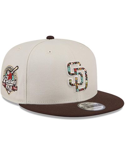KTZ San Diego Padres Floral Fill Light Beige 9fifty Snapback Cap - White