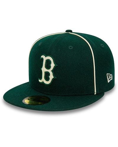 KTZ Boston Red Sox Team Piping Wool Dark 59fifty Fitted Cap - Green