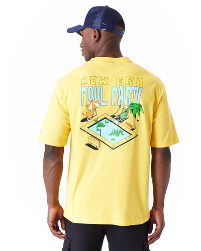 KTZ New Era Pool Party Fruit Graphic Oversized T-shirt - Yellow