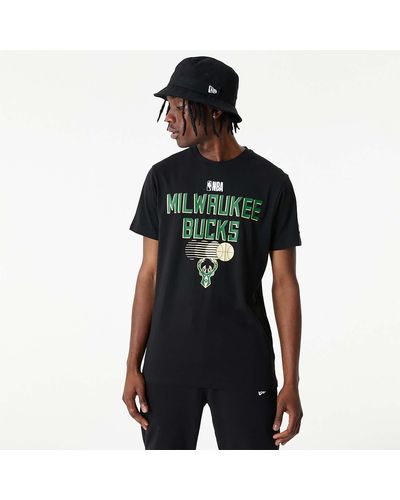 KTZ Milwaukee Bucks Nba Team Graphic T-shirt - Black
