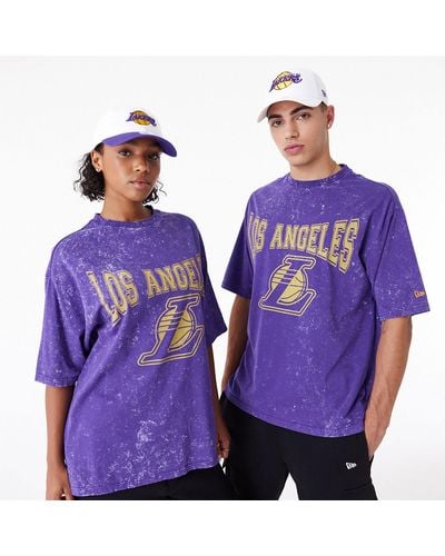 KTZ La Lakers Nba Washed Oversized T-shirt - Purple