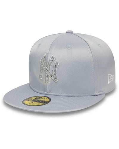 KTZ New York Yankees Mlb Rhinestone Satin Pastel 59fifty Fitted Cap - Grey