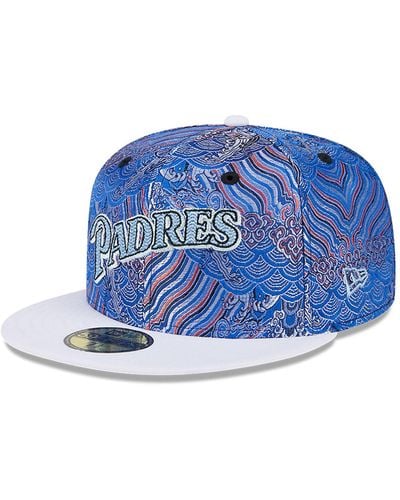 KTZ San Diego Padres Wave Fill All Over Print 59fifty Fitted Cap - Blue