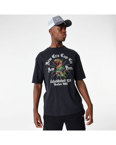 KTZ New Era Graphic Severed Snake Oversized T-shirt - Black