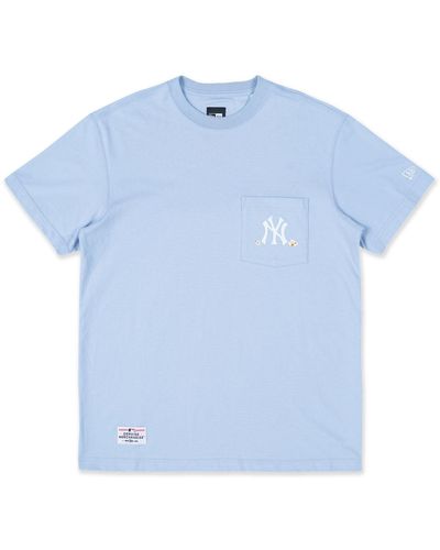 KTZ New York Yankees Mlb Popcorn Party Vibe Pastel T-shirt - Blue