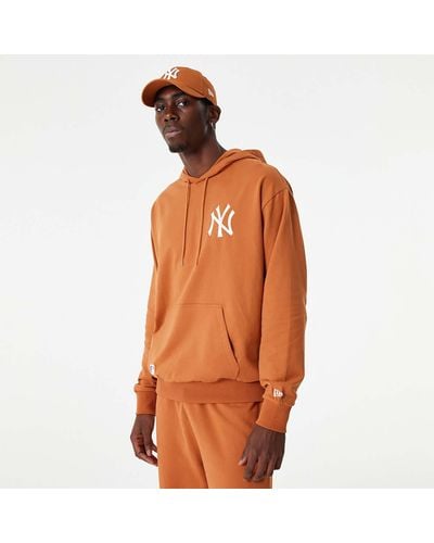 KTZ New York Yankees League Essential Oversized Pullover Hoodie - Orange