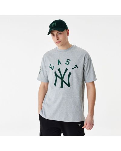 KTZ New York Yankees Mlb Heritage Oversized T-shirt - Grey