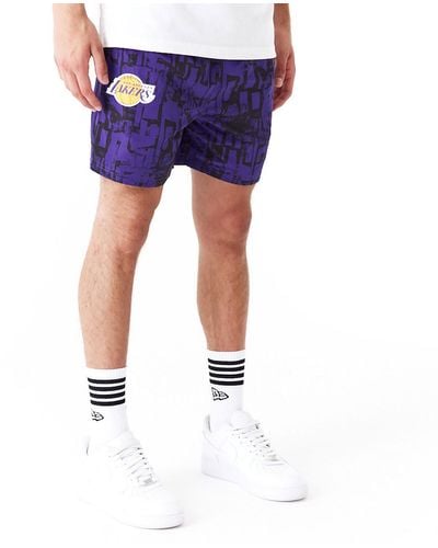 KTZ La Lakers Nba All Over Print Shorts - Blue