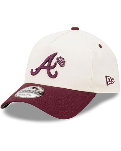 KTZ Atlanta Braves Paisley Hit 9forty A-frame Adjustable Cap - Purple