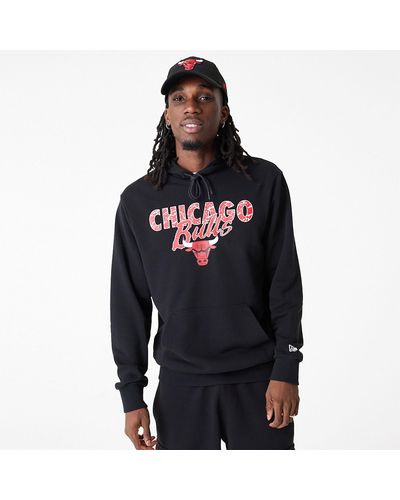 KTZ Chicago Bulls Team Script Pullover Hoodie - Black