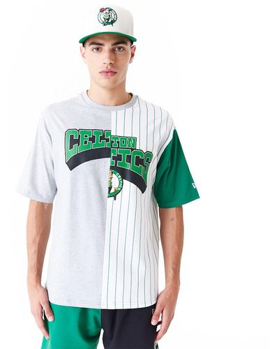 KTZ Boston Celtics Nba Half Pinstripe Oversized T-shirt - Green