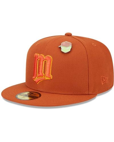 KTZ Minnesota Twins Outer Space 59fifty Fitted Cap - Orange