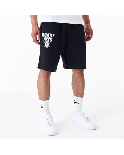 KTZ Brooklyn Nets Nba Script Oversized Shorts - Blue