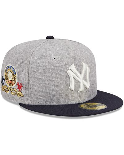 KTZ New York Yankees Dynasty Heather 59fifty Fitted Cap - Grey