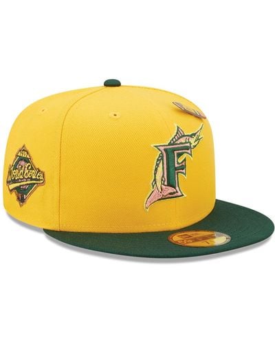 KTZ Florida Marlins Back To School 59fifty Fitted Cap - Yellow