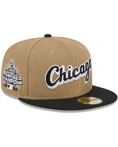 KTZ Chicago White Sox Canvas Crown Beige 59fifty Fitted Cap - Green