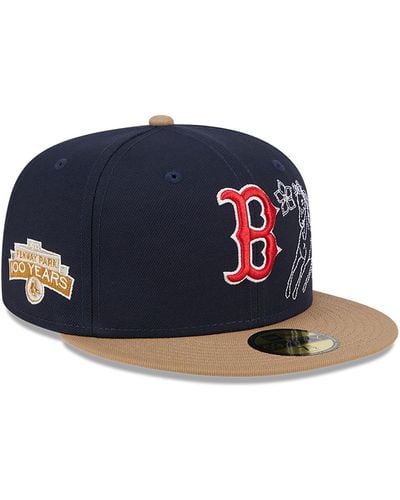 KTZ Boston Red Sox Western Khaki Navy 59fifty Fitted Cap - Blue